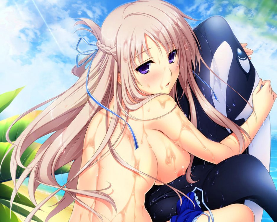 Konachan.com - 147818 beach bikini hatsukoi_1_1 iizuki_tasuku long_hair makabe_midori nipples pu.jpg