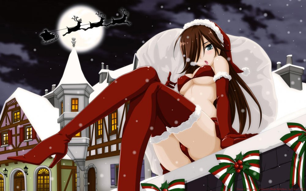 Konachan.com - 151225 christmas moon queen's_blade santa_costume tagme_(character) thighhighs ve.jpg